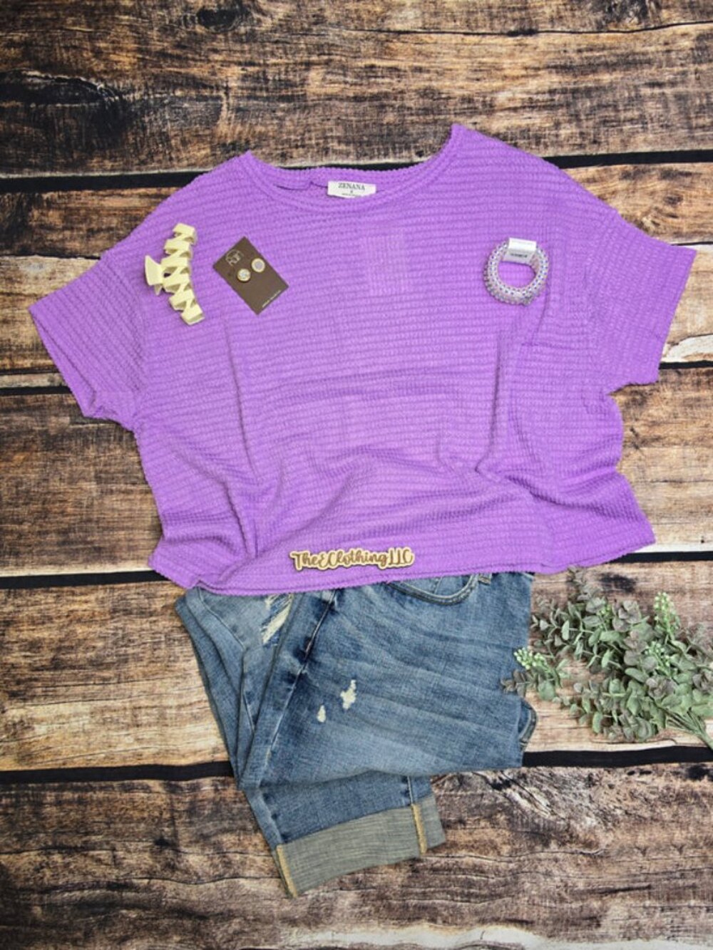 Drop Shoulder Jacquard Sweater - Bright Lavender